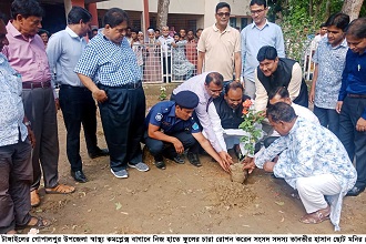 গোপালপুর হাসপাতাল প্রাঙ্গনে ফুলের চারা রোপন করলেন ছোট মনির এমপি