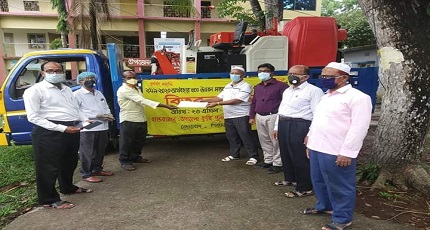 পিরোজপুরের নেছারাবাদে ভর্তূকি মূল্যে কম্বাইন হার্ভেস্টার বিতরণ