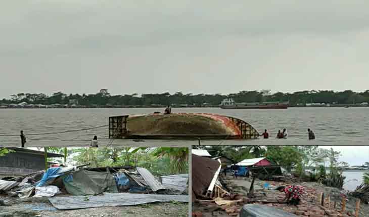 আম্পানে সুন্দরবন উপকূলে বেড়িবাঁধ, ঘরবাড়ি-মৎস্য ঘেরের ব্যাপক ক্ষতি