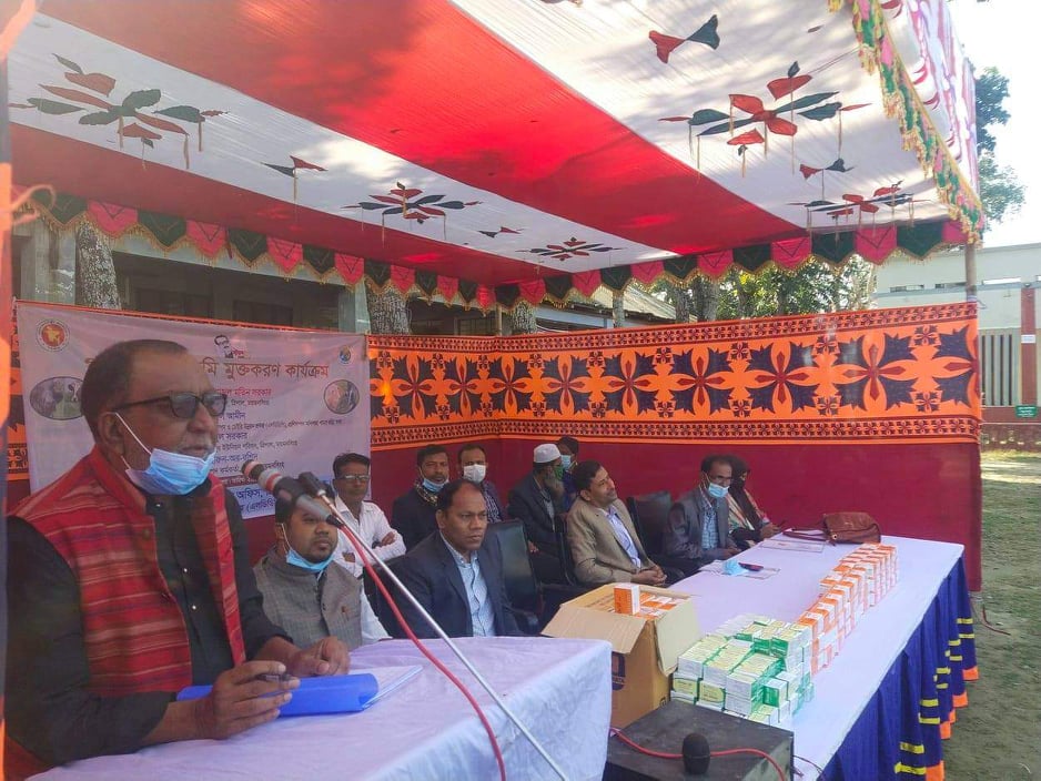 ত্রিশালে প্রাণী সম্পদ দপ্তরের উদ্যোগে গবাদিপশুর কৃমি মুক্তকরণ কার্যক্রম