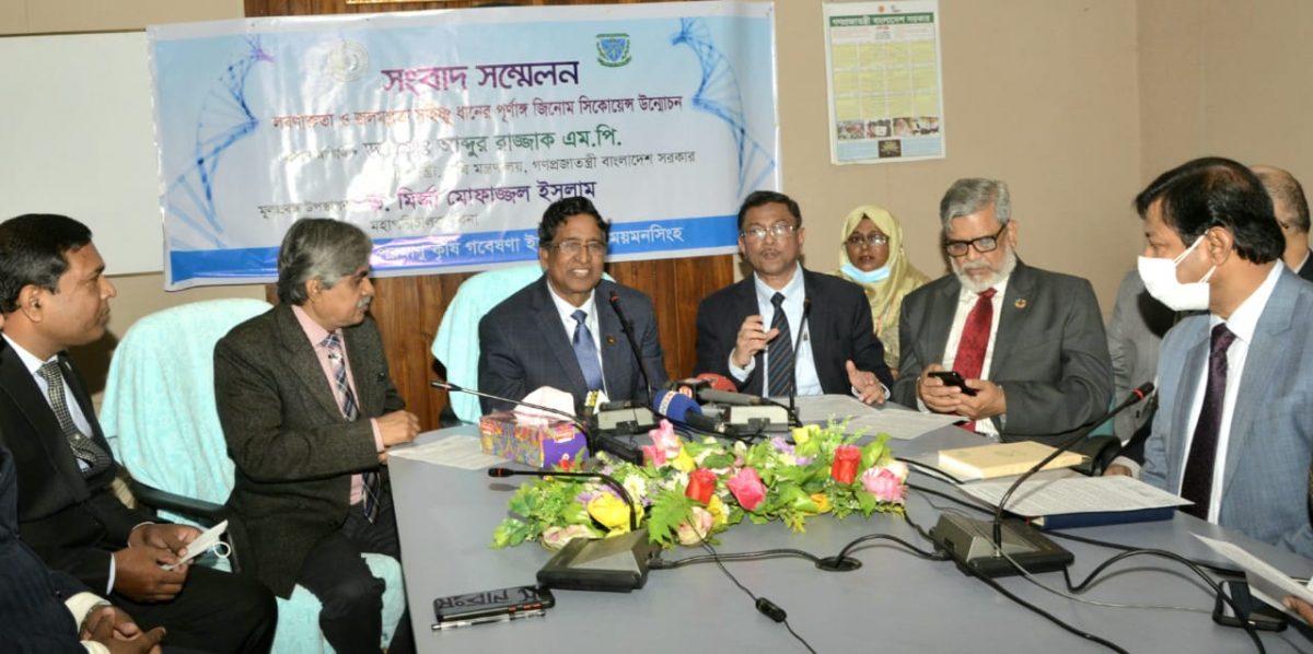 বাংলাদেশে এই প্রথম লবণাক্ততা ও জলমগ্নতা সহিষ্ণু ধানের পূর্ণাঙ্গ জিনোম সিকোয়েন্স উন্মোচন